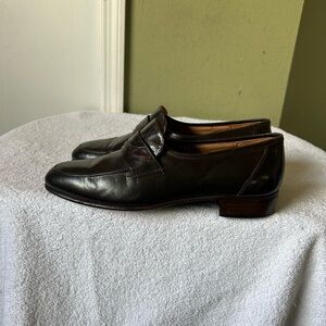 Classic Women’s Dark Brown High Quality Leather Loafers Sz 40